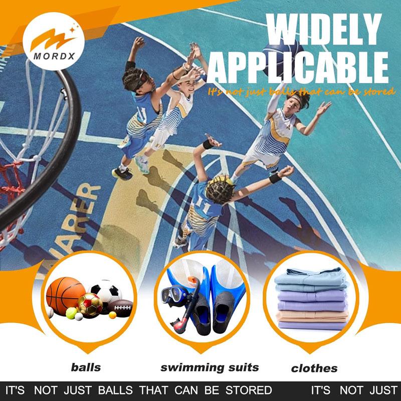 Outdoor Sports Ball Storage Bag - Double Shoulder Drawstring Mesh for Basketball, Football, Volleyball