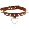 DIEZI Sexy Lignt Brown PU Leather Necklace Women Men New Harajuku Gothic Vintage Heart Chain Choker Statement Necklace Jewelry