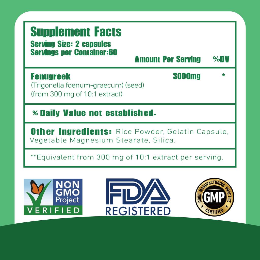 Coolkin - 3000mg Fenugreek Seed Extract Capsules