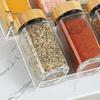 4Pcs Transparent Acrylic Spice Drawer Organizer Expandable Design Seasoning Jars Drawers Insert Kitchen Countertop Spice Rack Tray