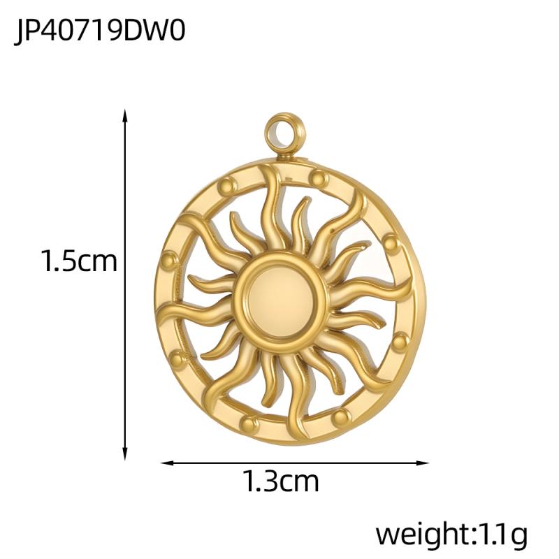 CARLIDANA Stainless Steel Waterproof sunflower Cross Heart Star Butterfly Pendants Gold Geometric Charm DIY Jewelry Accessories
