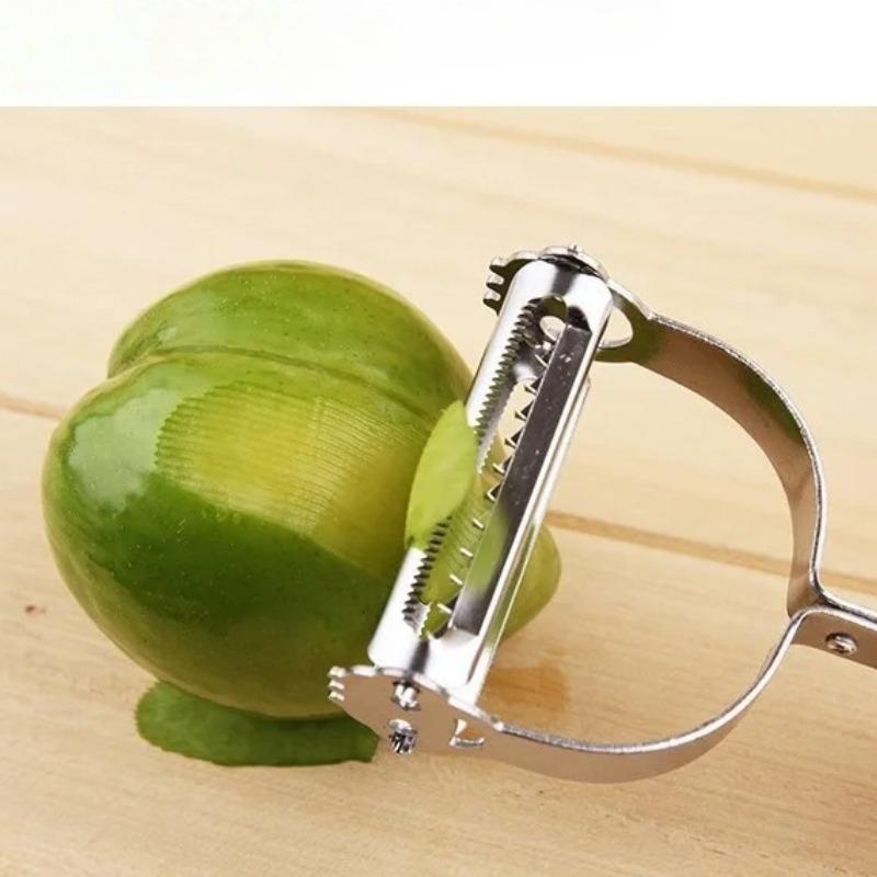 1 Stück Edelstahl Schäler Haushalt Multifunktionaler Schaber Stahlschäler Multifunktionales Küchenwerkzeug für Obst Gemüse Kartoffeln mit Griff