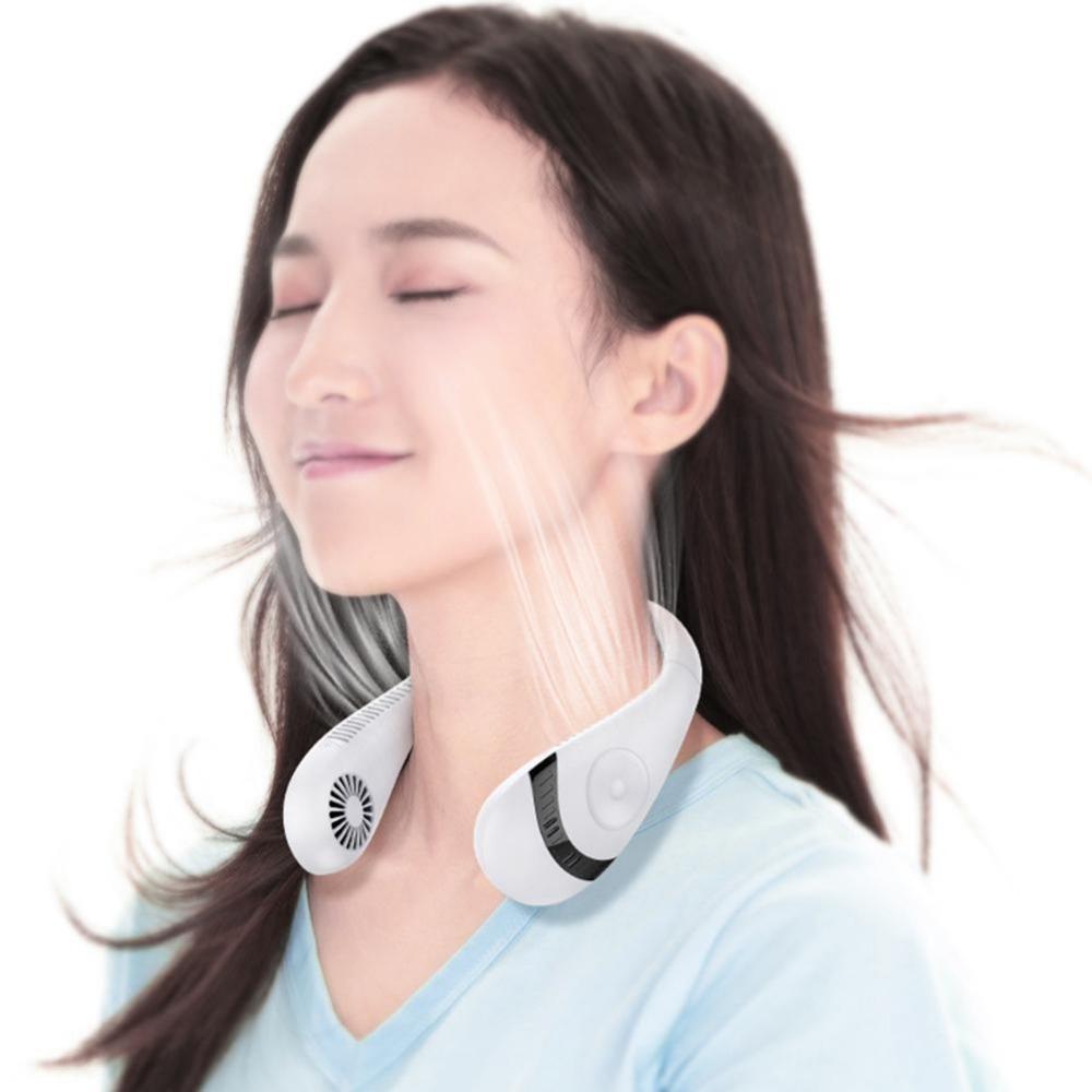 New Neckband Fan Foldable Summer Air Cooling Usb Rechargeable Bladeless Silent Neckband Fan for Sports Running ZH