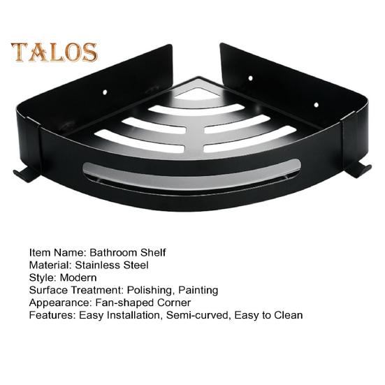 Caddy de colț de duș cu economie de spațiu Raft de baie fără perforare Instalare ușoară 2 cârlige Raft de colț pentru baie