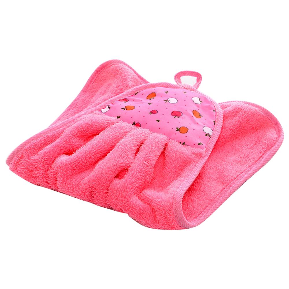 Coral Velvet Hand Towel Hanging Kitchen Hand Dry Towel Fast Dry Soft Dish Wipe Cloth for Kitchen Bathroom Use (7 Color)