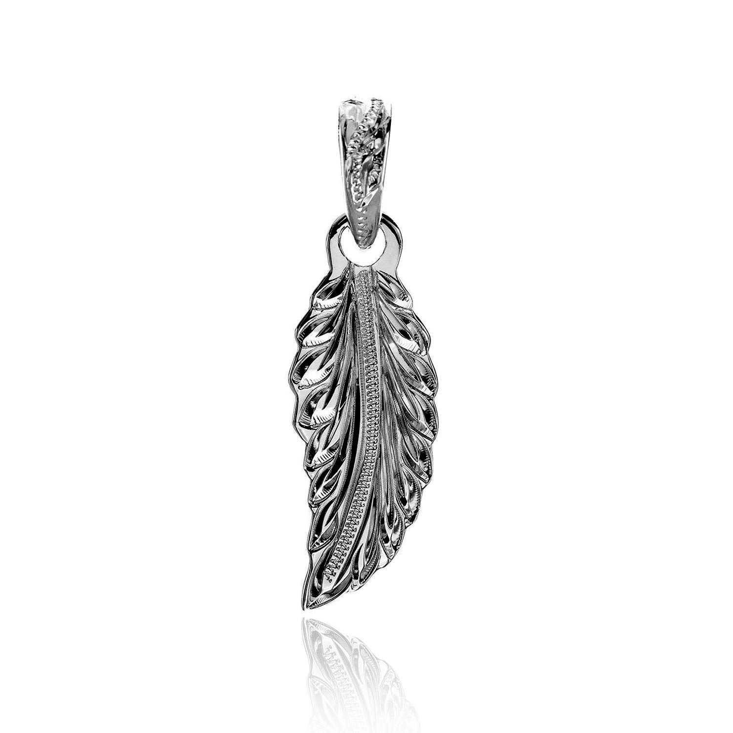 

Гавайские украшения ожерелье с подвеской в виде пера из серебра 925 пробы [Leilani] (S) Мужской (Нет цепи)