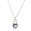 New Colorful Heart Lock Necklace for Women Earrings Creative Design Zircon Heart Pendant Clavicle Chain