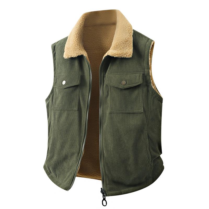 UETEEY Autumn Winter Men Lambswool Vests