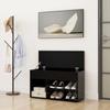 Shoe Bench Black 80 X 30 X 45 Cm Particleboard