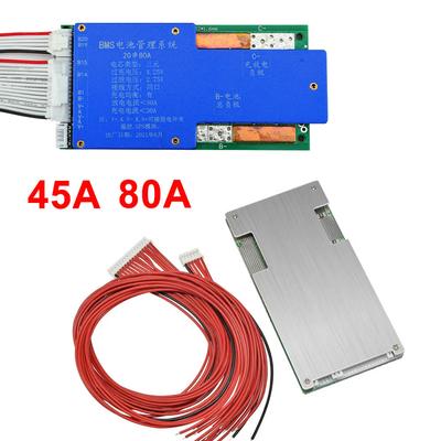 BMS 20S 72V 45A/80A 18650 Lithium Battery Protection Board PCB Battery Active Balancer Charger Power Bank Charging Supply