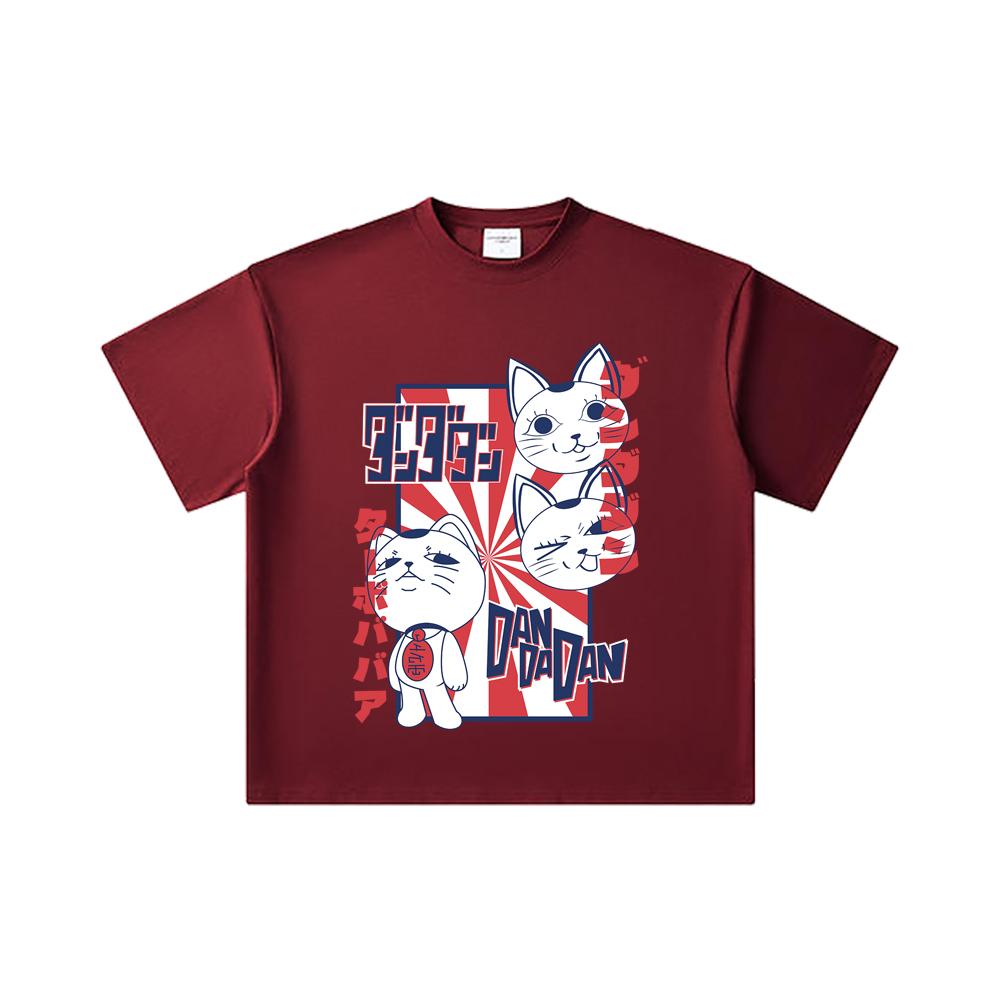 

260 GSM Double Yarn 32 Count 100% Cotton Dandadan V29 Turbo Granny Print Unisex Heavy Cotton T Shirt 2XL вина червоного кольору