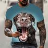 Summer Casual Versatile Short Sleeved Tiger Pet Dog 3D Digital Printed Fashionable Round Neck Men's Women's T-shirt