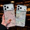 Ins Large Hole Love Shell Pattern Is Suitable for Apple 17promax Mobile Phone Case Iphone16 Pearl Bow Cover.