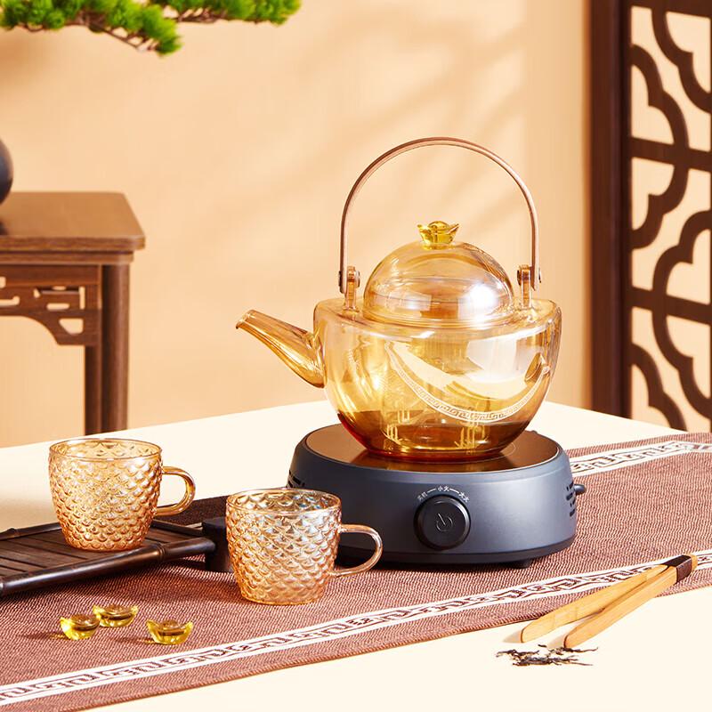 Chinese Style Glass Tea Set with Prosperity Design