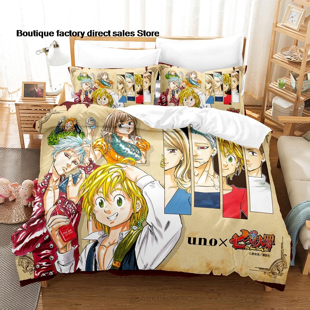 The Seven Deadly Sins Bedding Set 3D Printed Duvet Cover Pillowcase For Otaku Bedroom Home Textile Twin Full Queen King Size