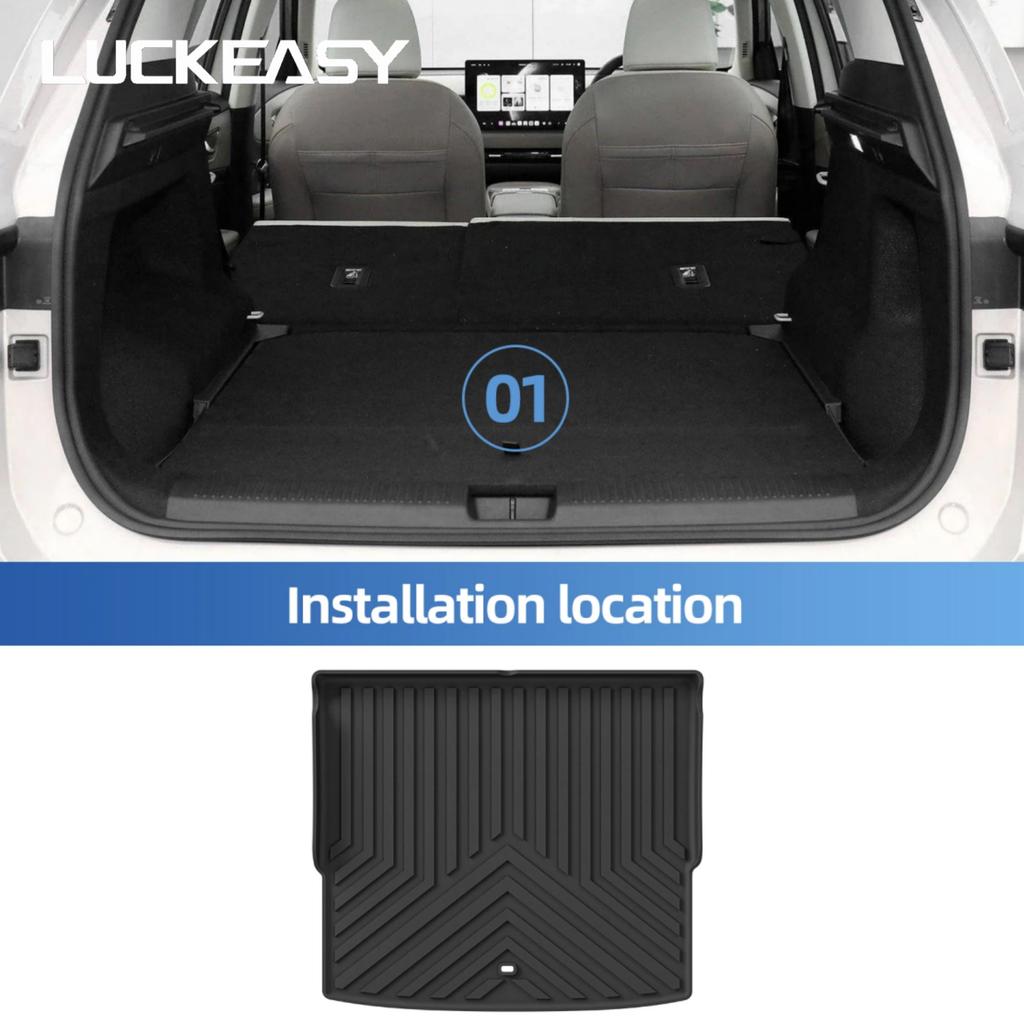 LUCKEASY Right Drive for MG S5 EV RHD 2024-2026 Car Floor Mats Trunk Pad TPE 3D Foot Pad All Weather Auto Accessories Black