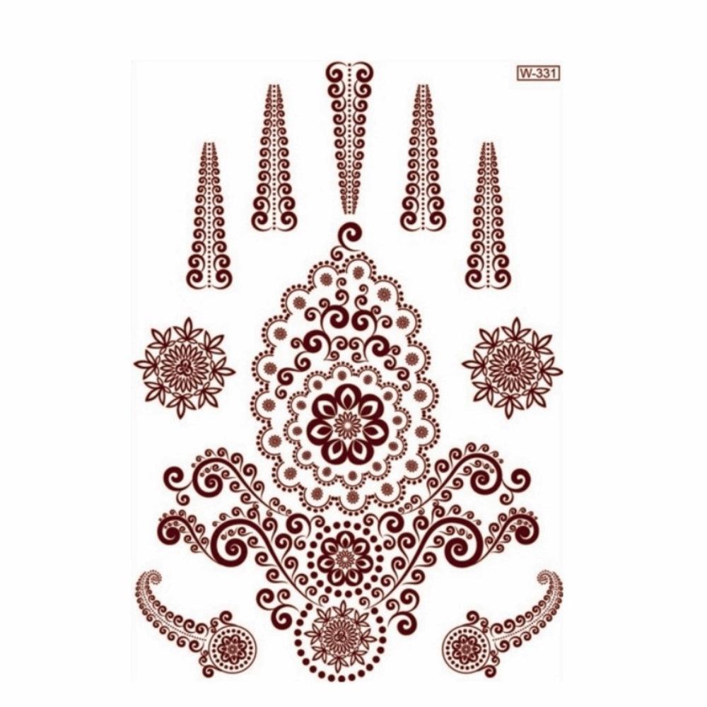 Lace Fake Tattoo Henna Tattoo Stickers Legs Arm Red Henna Tattoo Decals Temporary Tattoo  Girls