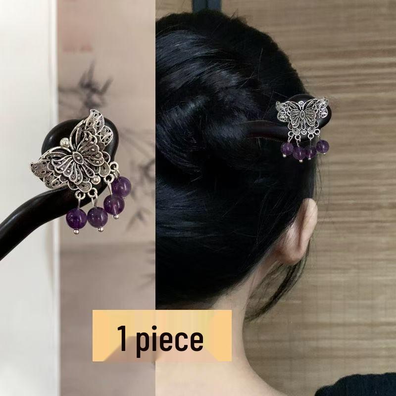 Sandalwood Women's Hairpin: Elegant Modern-Chinese Style Wooden Updo Stick