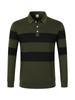 Spring  Autumn Men's Polo Shirt Patchwork Fashion Casual T-shirt with Lapel Stripes Long Sleeved Sports Polo Shirt Men's Top