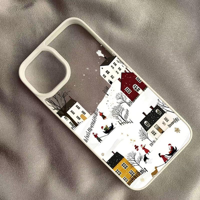Christmas Town Healing Art Print Phone Case for iPhone 17 16 15 14 13 12 11 Series Pro Max Plus Double Layer Protection