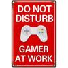 Retro Gamer At Work Metal Tin Sign Vintage Wall Art Poster for Game Room Café Garage Club Bar Pubs Iron