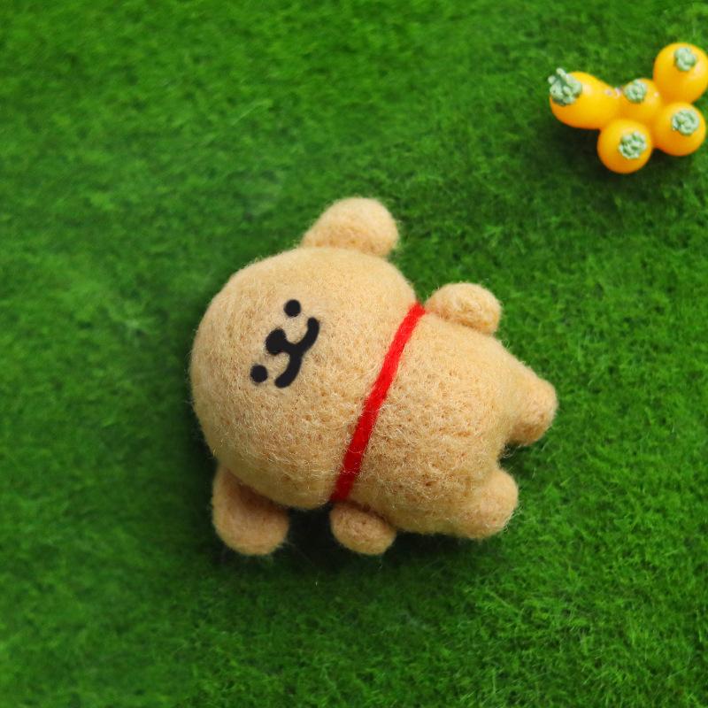 1Pc Puppy Doll Ornament Wool Felt Poking Fun DIY Material Kit, for Home Living Room, Bar, Restaurant Wall Decoration