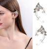 Gothic Elf Earcuffs Non Piercing Cartilage Climber Ear Wrapped Vintage Silver Stud Earrings Punk Hip Hop Earrings Gift