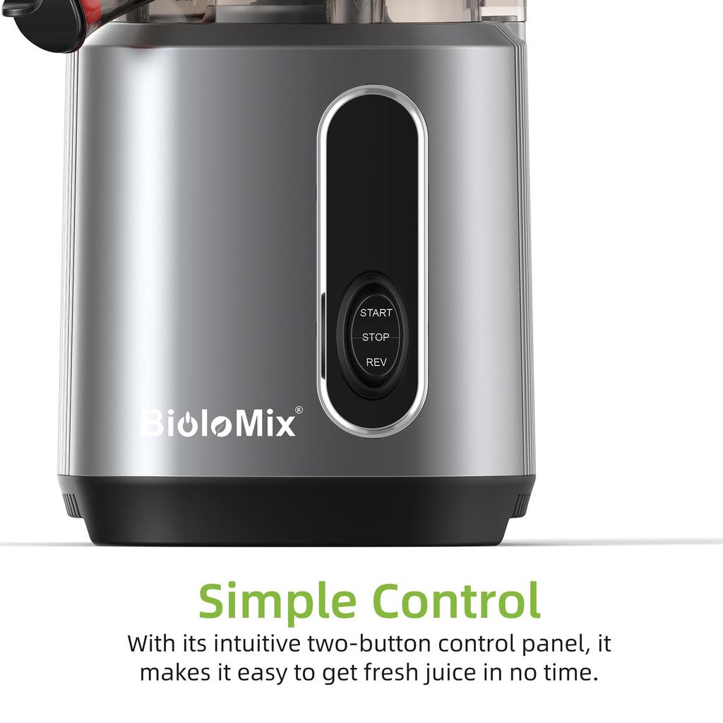 BioloMix HH‑916I Slow Cold Press Juicer Wide Mouth Masticating Juicer