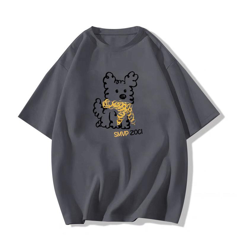 

2025 Женская футболка оверсайз в американском стиле, забавная белая с коротким рукавом XL темно серый