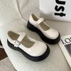 Letnie Buty Damskie Letnie Nowe Vintage Brytyjski Styl Mary Jane Gruba Podeszwa Zwiększające Wzrost Moda Outdoorowe Buty ze Skóry PU
