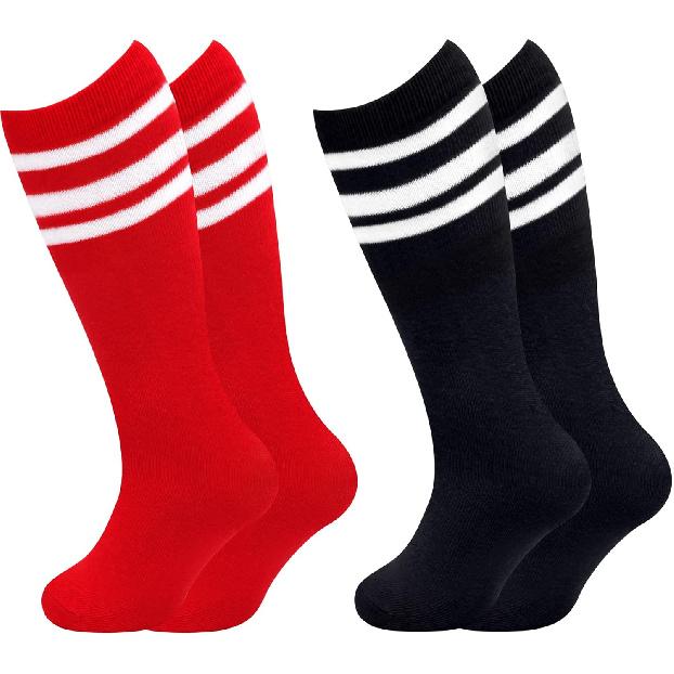 Olreco Toddler Soccer Socks Boys Girls Soccer Socks Kids Knee High Socks for Toddler Girls Toddler Tube Socks with Stripes