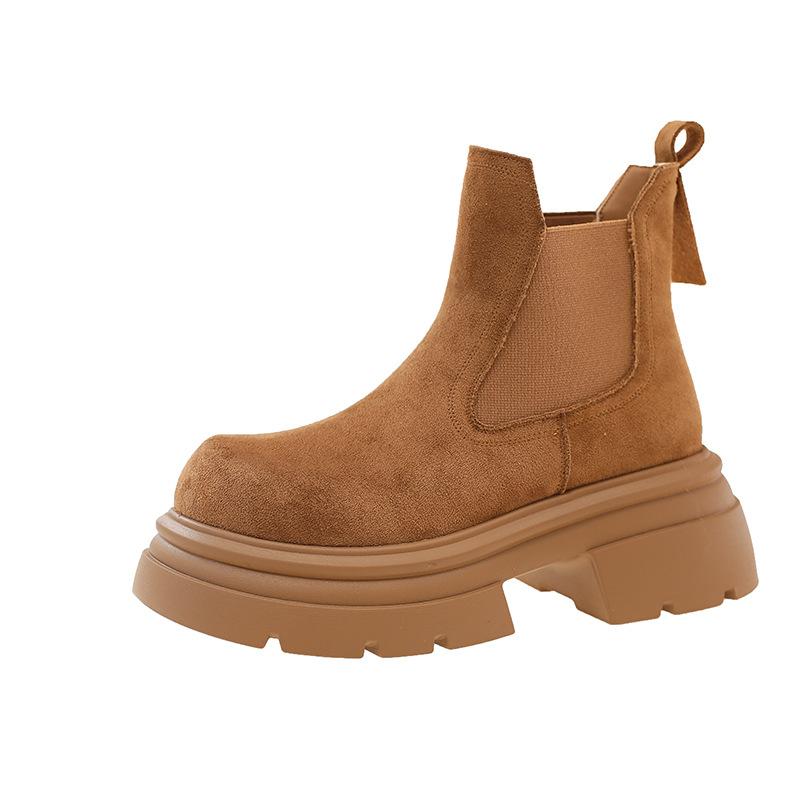 Retro British Martin boots women's 2025 autumn and winter new small super fire thick-soled heightening short boots rhubarb boots