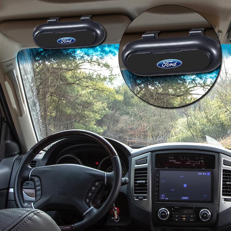 Auto Sonnenblende Brillen Aufbewahrungsbox Halter Organizer Zubehör Für Ford Focus 2 3 mk3 Fiesta Ranger Mondeo Mustang Transit Fusion Kuga