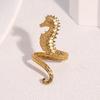 Adjustable Enamel Open Ring Stainless Steel Ocean Jewelry Fashion Seahorse Ring  Gift