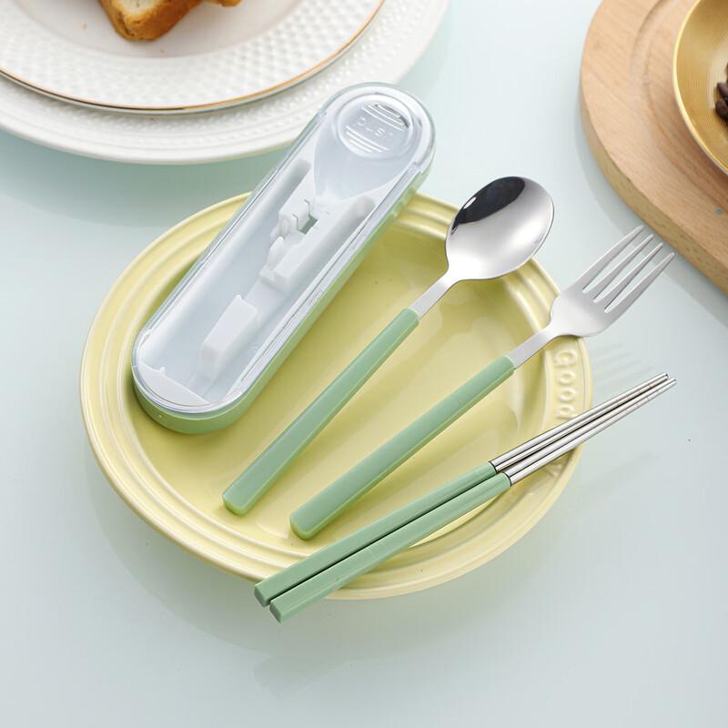 Portable 304 Stainless Steel Cutlery Set with Storage Box