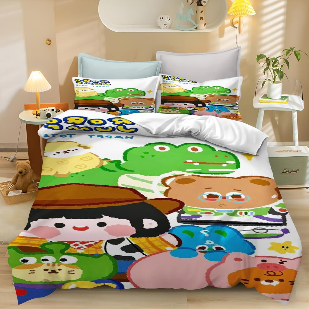 Toy Story Kreslený Povlak na Peřinu Sada Povlečení pro Kluky Buzz Rakeťák Roztomilý Potisk Šetrný k Pokožce Prodyšný Domácí Textil Anime