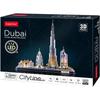 World Brands - City Line Dubai LED, Puzzle 3d Enfant Et Adulte, Puzzle 3d, Cadeau Anniversaire Fille Et Garcon, Culture, Maquettes