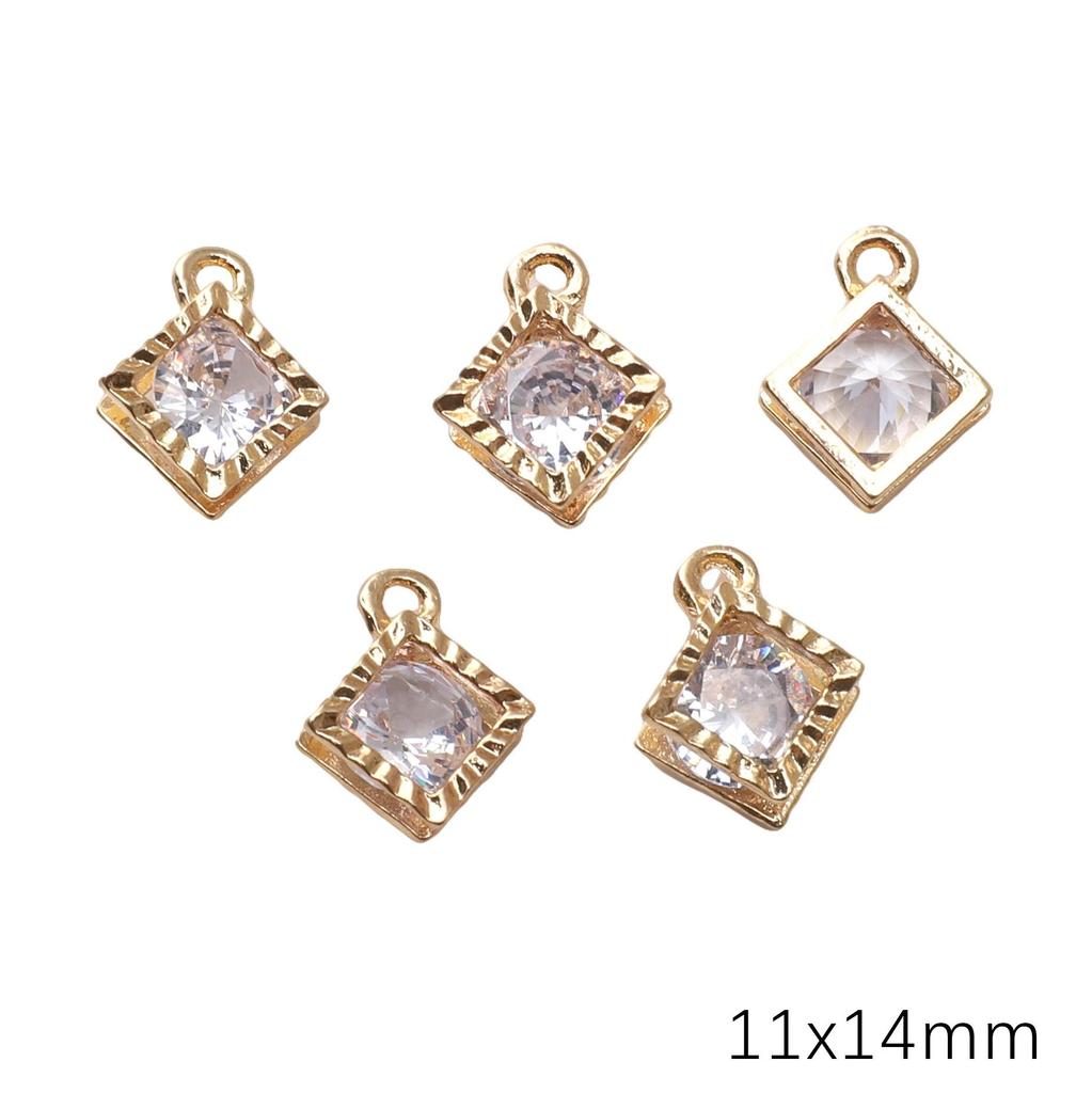 Alloy Charms Inlaid Zircon Heart Star Rhinestone Pendant Accessory For DIY Earring Necklace Accessories