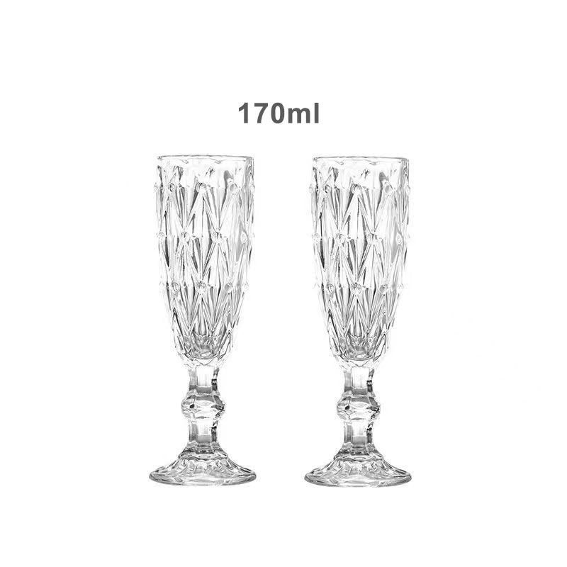 Vintage Kristall Champagnerglas-Set, Champagnergläser, Weinglas, Whiskeybecher, Becher, Trinkkelch, Bar, Barzubehör, Bar 170ml