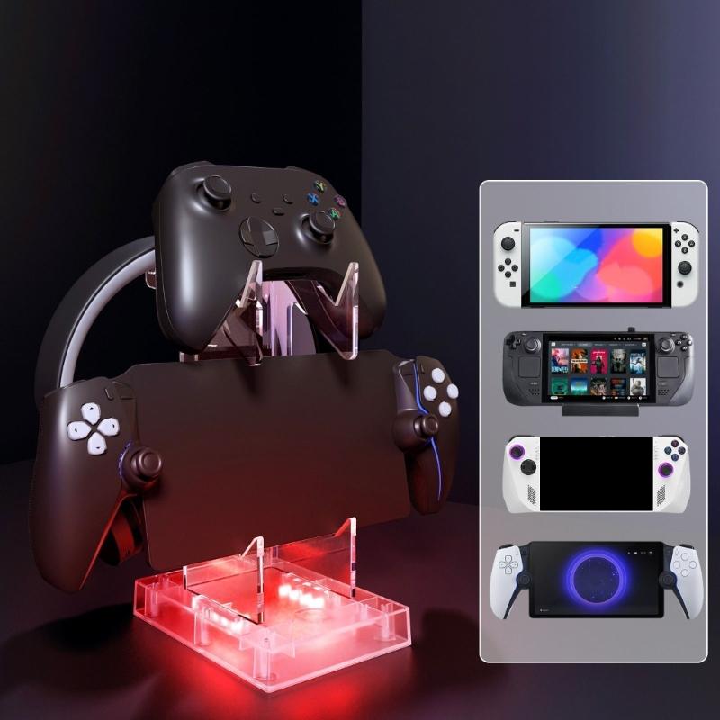 Controller Stand Multifunction Gamepad Display Shelf with 2 USB Charging Port Headphone Holder Gaming Accessories