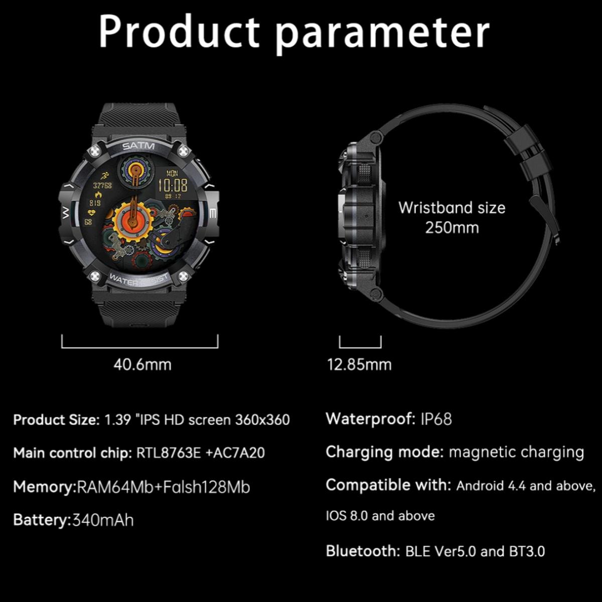 Rainbuvvy PG666 водонепроницаемые смарт-часы 1 — фото 3