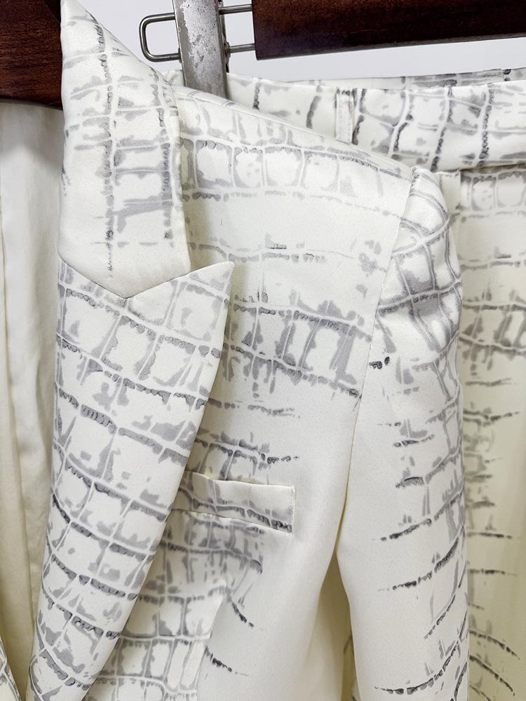 2025 New European & American Celebrity Fashion Crocodile Print Suit Set