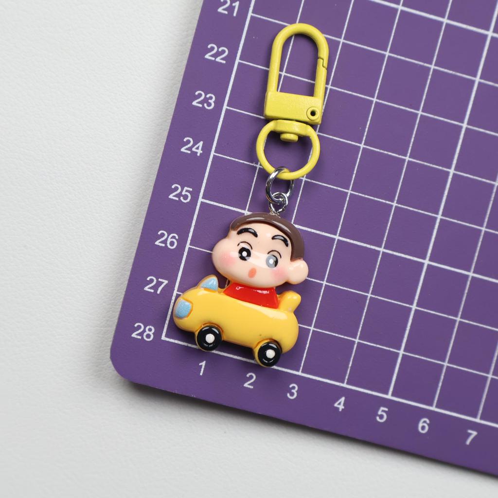 Crayon Shin-chan Cartoon Keychain Pendant - Girly Heart Backpack Ornament & Best Friend Gift Accessory.