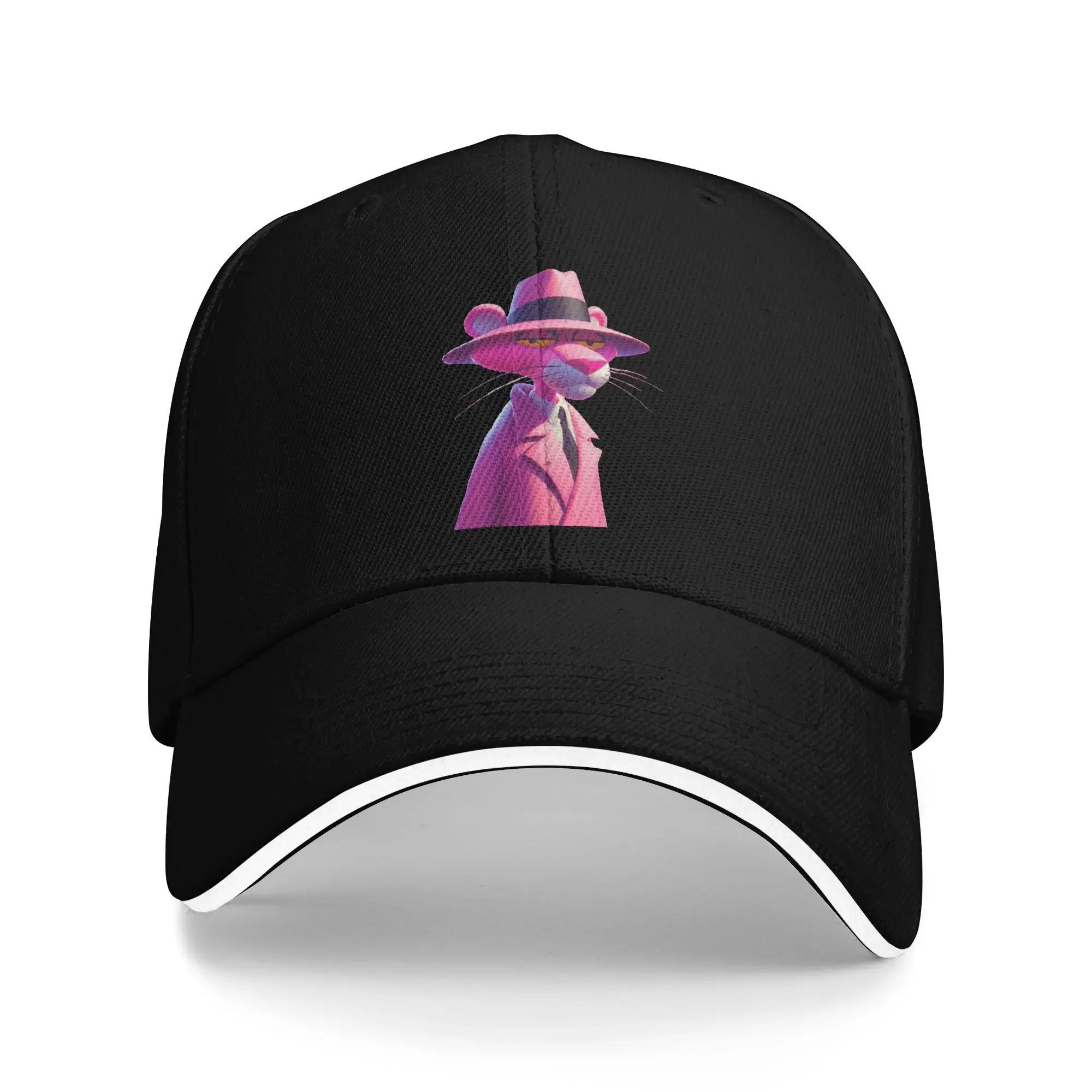 

Pink Leopard Detective Casual Baseball Cap Cartoon Animal Hiking Fishing Hip Hop Hats Summer Unisex Men DIY Print Baseball Caps One Size