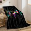 Colorful Dog and Paw Heartbeat Design print blanket soft and cozy perfect for the living room bed sofa or a nap,gift