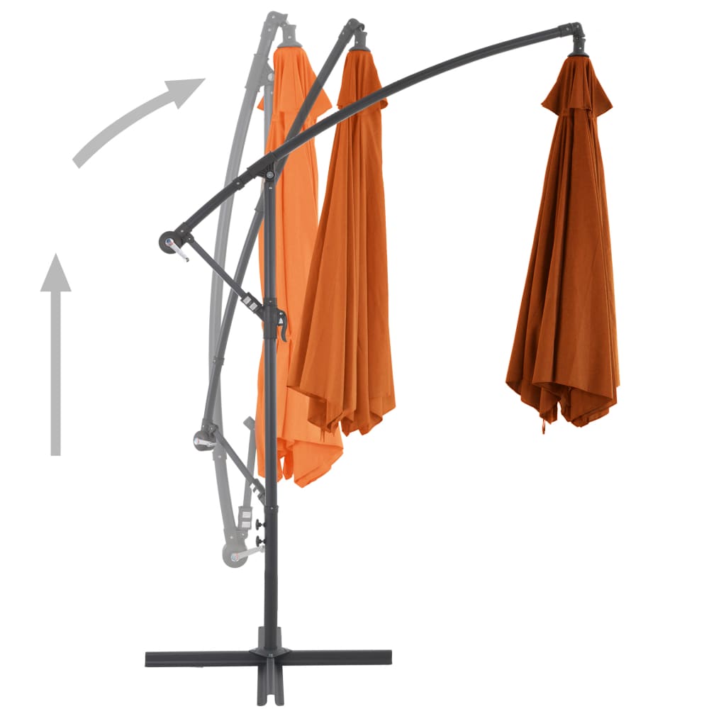 Cantilever Umbrella with Aluminum Pole 300 Cm Terracotta