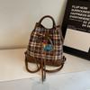 Plaid Dachshund Dog Bag Women's New Backpack Casual Large-capacity Bag
