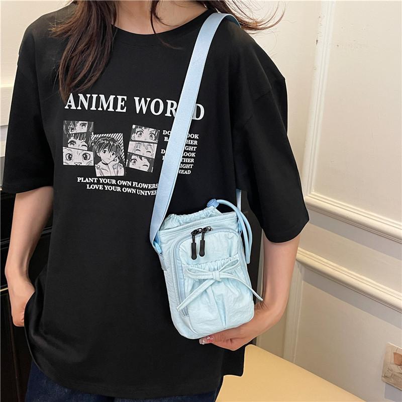 Mobile Phone Bag Summer Outdoor Lightweight Bow Bundle Messenger Bag Waterproof Thermal Insulation Kettle Bag Women'S Shoulder Bag