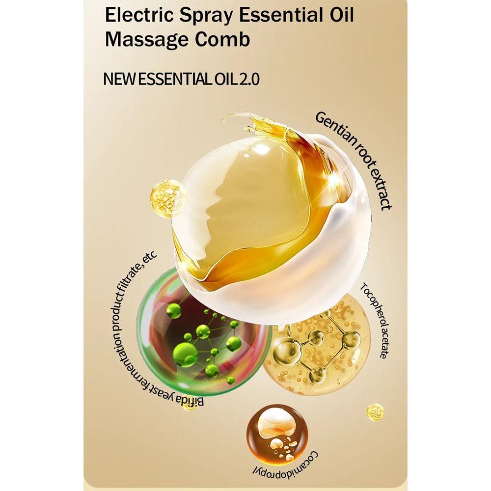 Electric Spray Essential Oil Massage Hair Growth Comb Vibration /NIR/Fog 3 In-1 Scalp Massage Comb Head Scratcher Massager Brush