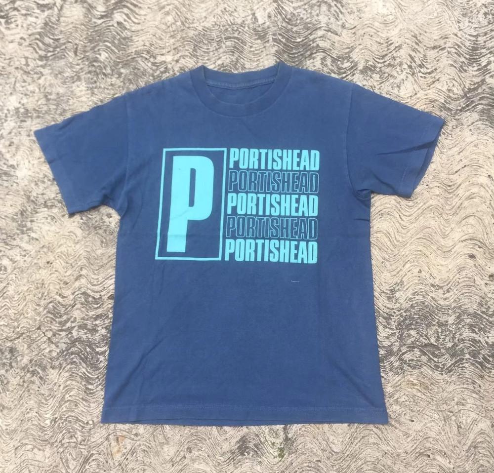 

В Концерте 652 Portishead Футболка Группы Короткий Рукав Темно-синий Мужская Унисекс Футболка S